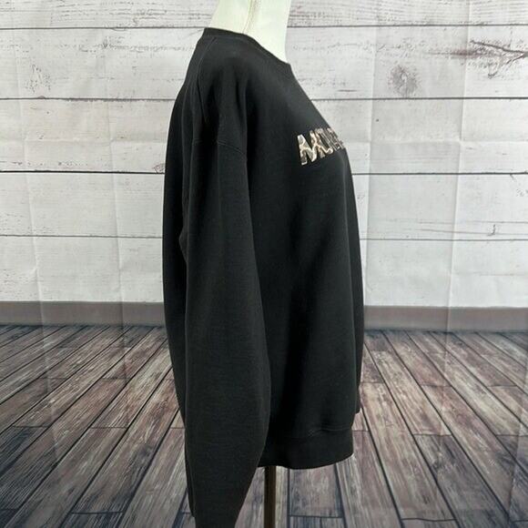 Champion Sweatshirt Womens Large Black Crew Neck Pull Over Motivated Boxy - Picture 6 of 11